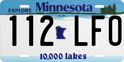 MN license plate 112LFO