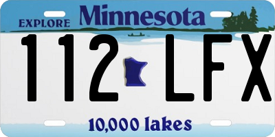 MN license plate 112LFX