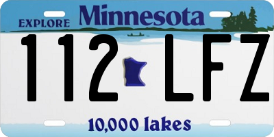 MN license plate 112LFZ