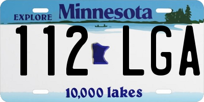 MN license plate 112LGA