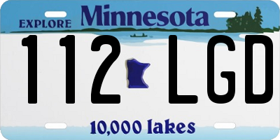 MN license plate 112LGD