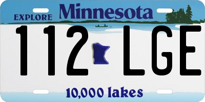MN license plate 112LGE