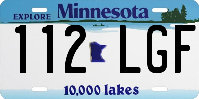 MN license plate 112LGF