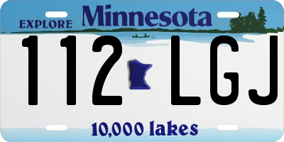 MN license plate 112LGJ