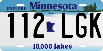 MN license plate 112LGK