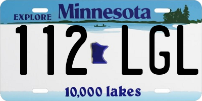 MN license plate 112LGL