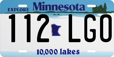 MN license plate 112LGO