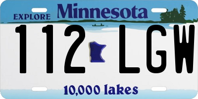 MN license plate 112LGW