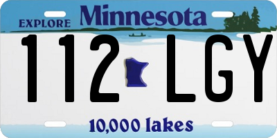 MN license plate 112LGY