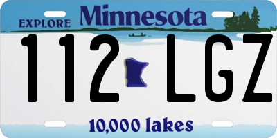 MN license plate 112LGZ