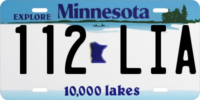 MN license plate 112LIA
