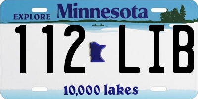 MN license plate 112LIB