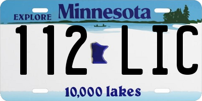 MN license plate 112LIC