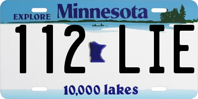 MN license plate 112LIE