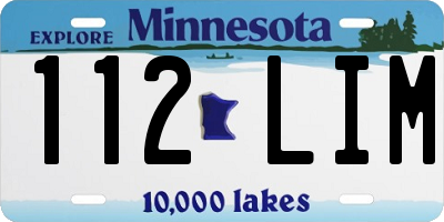 MN license plate 112LIM
