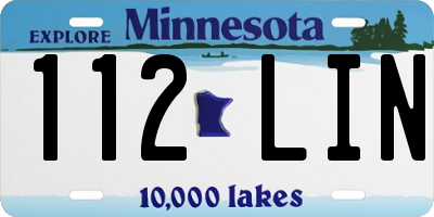MN license plate 112LIN