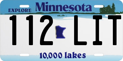 MN license plate 112LIT