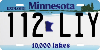 MN license plate 112LIY