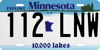 MN license plate 112LNW