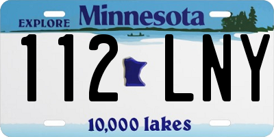 MN license plate 112LNY