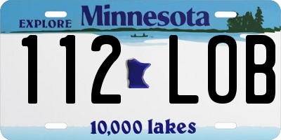 MN license plate 112LOB