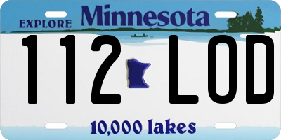 MN license plate 112LOD