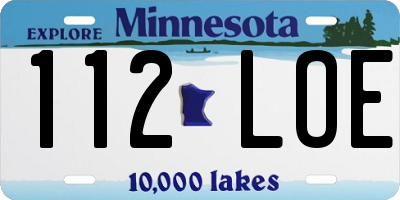 MN license plate 112LOE