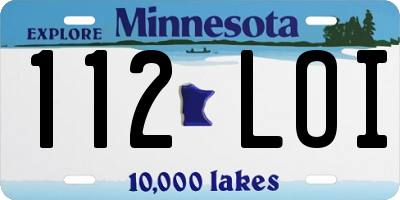 MN license plate 112LOI