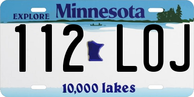MN license plate 112LOJ