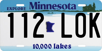 MN license plate 112LOK