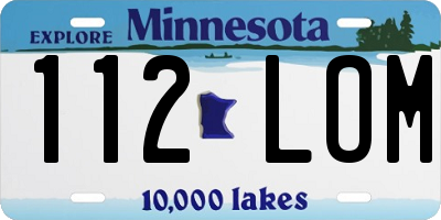 MN license plate 112LOM