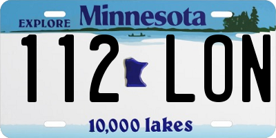 MN license plate 112LON