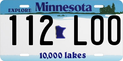 MN license plate 112LOO