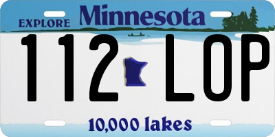 MN license plate 112LOP