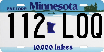 MN license plate 112LOQ