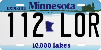 MN license plate 112LOR