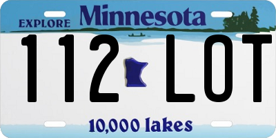 MN license plate 112LOT