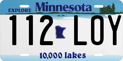 MN license plate 112LOY