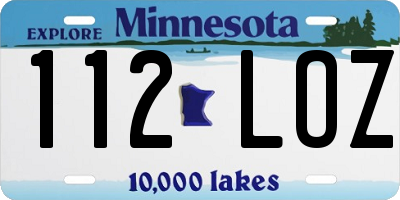 MN license plate 112LOZ