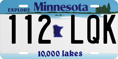 MN license plate 112LQK
