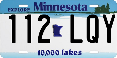 MN license plate 112LQY