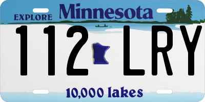 MN license plate 112LRY