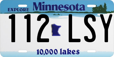 MN license plate 112LSY