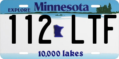 MN license plate 112LTF
