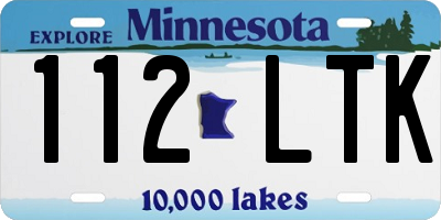 MN license plate 112LTK