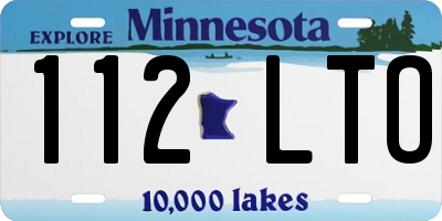 MN license plate 112LTO