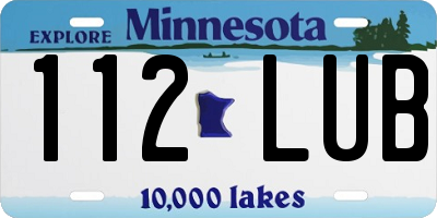MN license plate 112LUB