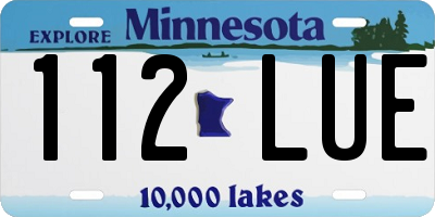 MN license plate 112LUE