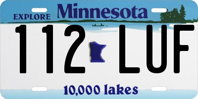 MN license plate 112LUF