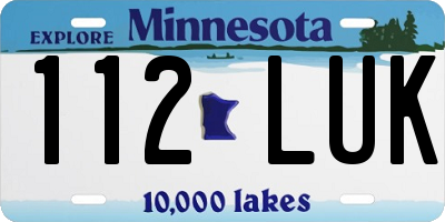 MN license plate 112LUK